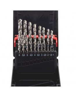 Helezon matkap ucu ürün seti HSCo DIN 338 tip RN Oksit, 19 parça